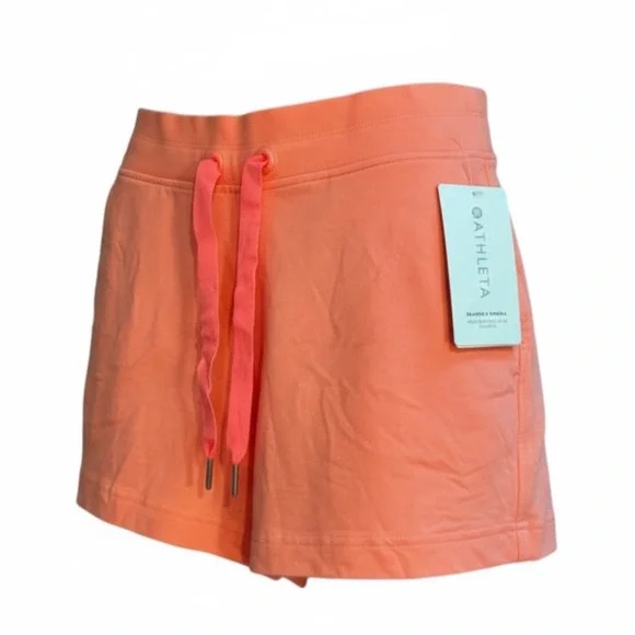 Athleta Shorts Womens Small Orange Balance 4 Inch Shortie Pockets Vaca Beach NEW - Picture 2 of 14